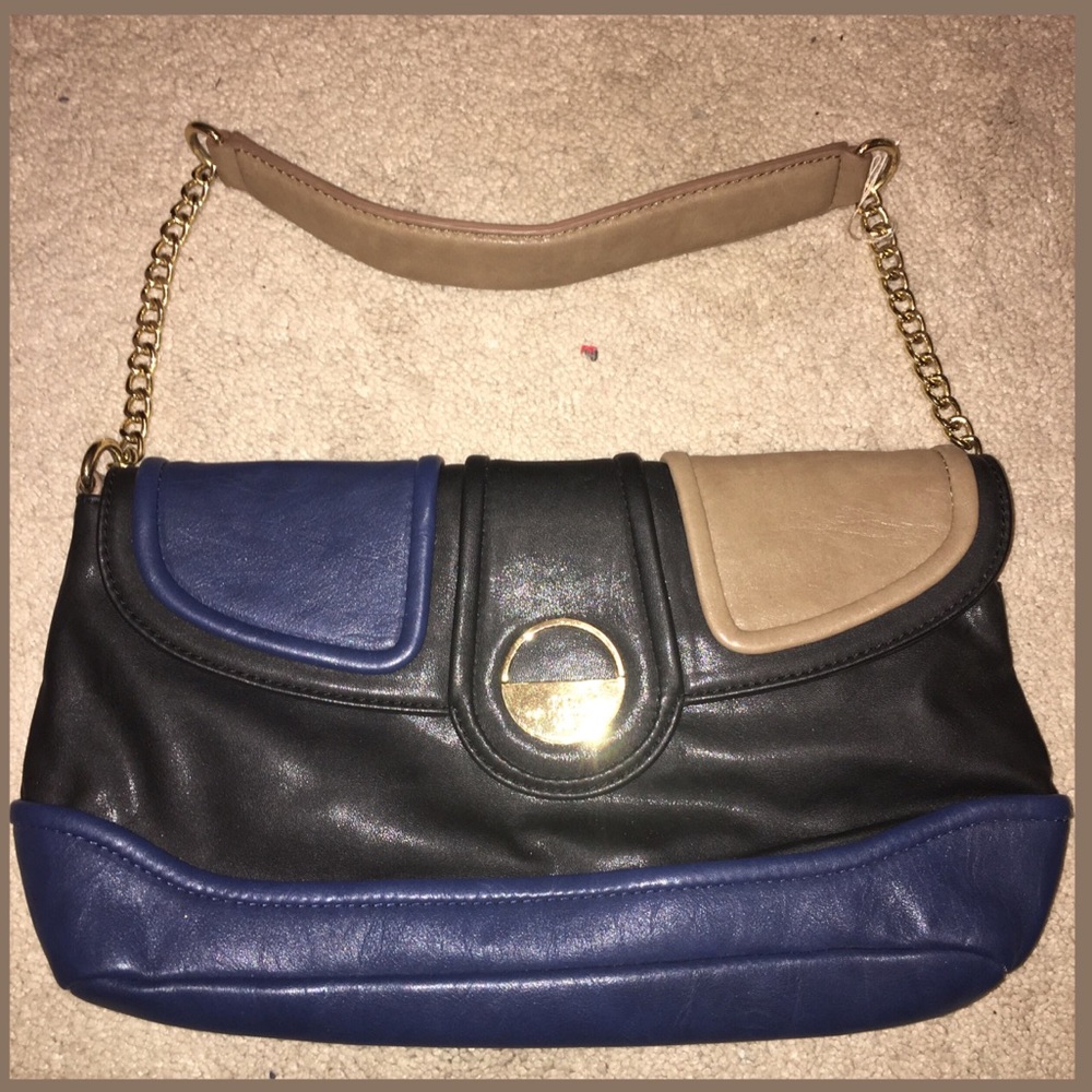Kate Landry Blue and Tan Small Purse